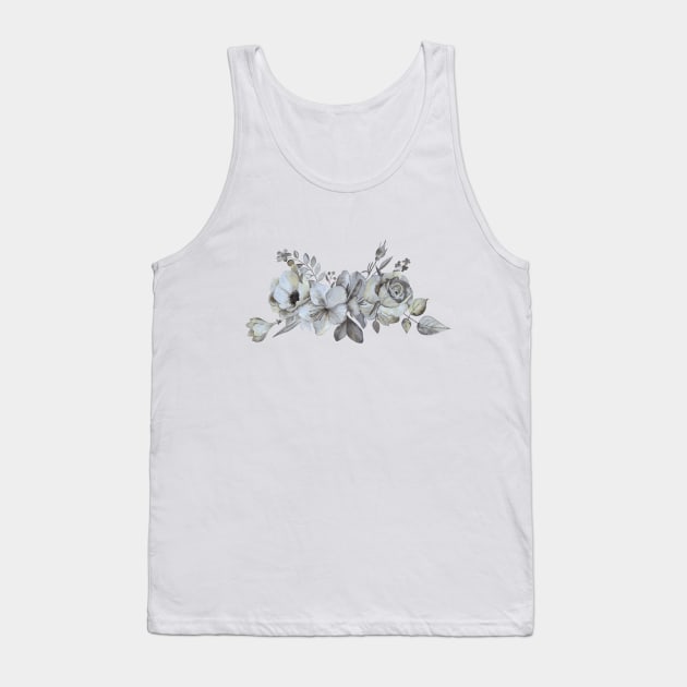 Silver flowers arrangements Tank Top by Flowersforbear